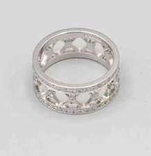 Stunning Vintage Art Deco Design Old European Cut Cubic Zirconia Women's Band