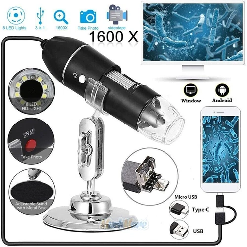 1600X USB Digital Microscopio Biological Endoscope Ampliador Camera with Stand
