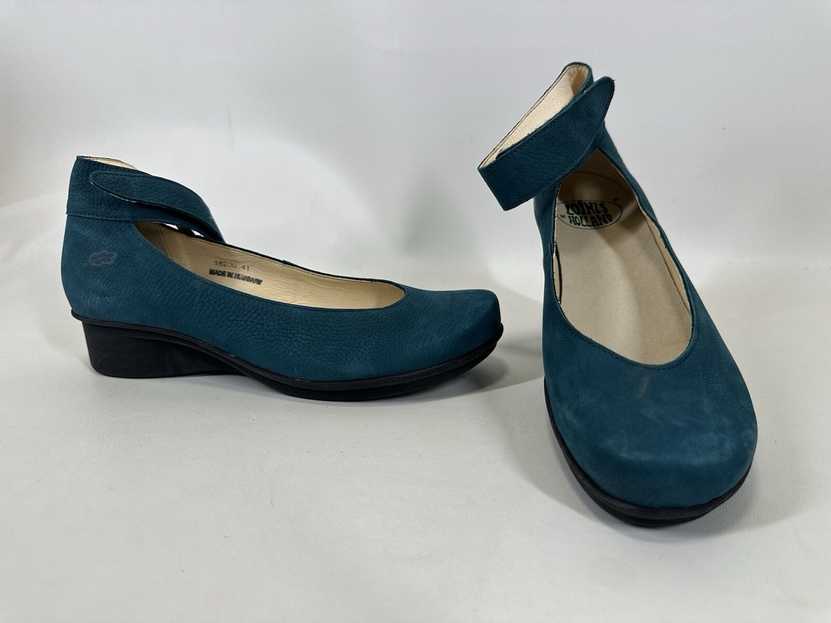 Loints of Holland Sydney Ankle Strap Wedge Shoes EU 41 US
