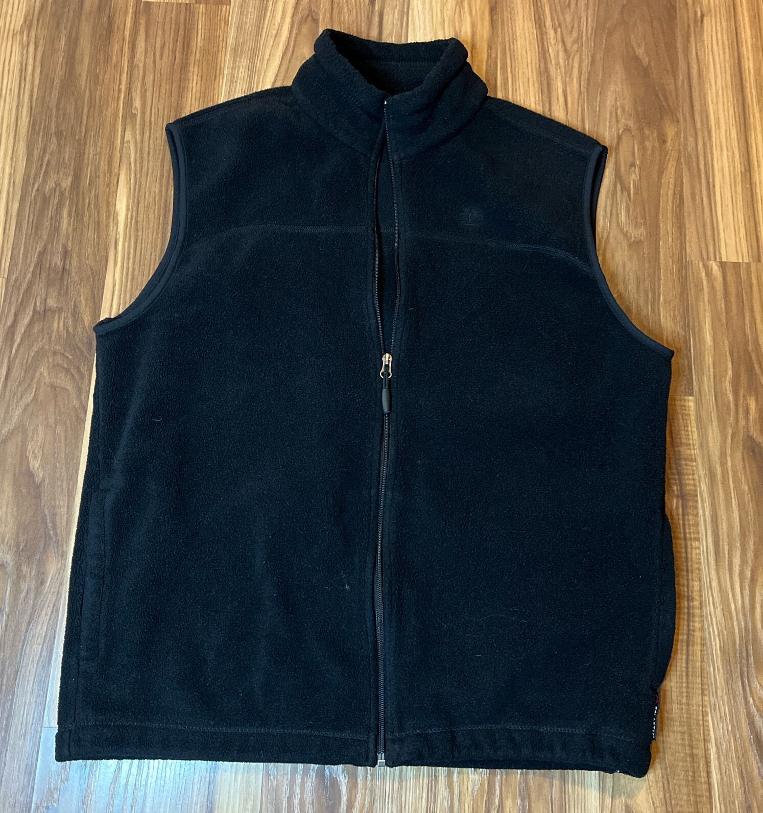 TIMBERLAND  Vintage Y2K Men's Size XL Black Fleece Full Zip Black Vest EUC