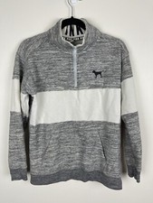 Womens Victoria Secret PINK 1/4 zip pullover XS Grey
