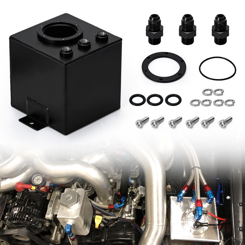 2L Black Aluminum High Flow Swirl Fuel Surge Tank AN6+044 2L Black Aluminum High Flow Swirl Fuel Surge Tank AN6+044