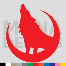 Wolf Howling Vinyl Die Cut Decal Sticker - Moon Animal