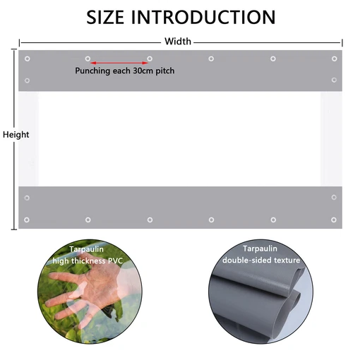 Outdoor Klar PVC Plane Vorhang Wasserdicht Schwerlast Terrasse Regenfest Vorhang USA - Bild 7 von 25