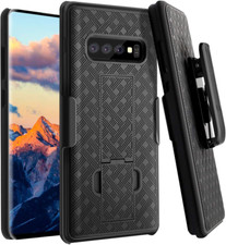 Samsung Galaxy S10 Plus Armor Built-in Class Case, Stand with Belt Clip