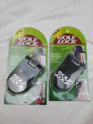 Lot of 2 The Golf Lock New In Package Cable Club Bag Anti Theft Combination Lock