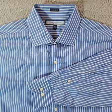 Tommy Hilfiger Dress Shirt Mens 16.5 34-35 Large Regular Fit Buttton Long Sleeve