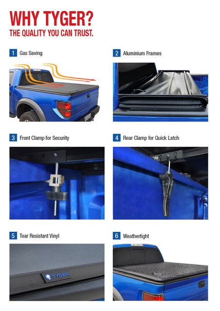 Tyger Tri Fold Tonneau Cover Fits 09 14 F 150 W O Utility Track 6 5 Short Bed For Sale Online Ebay