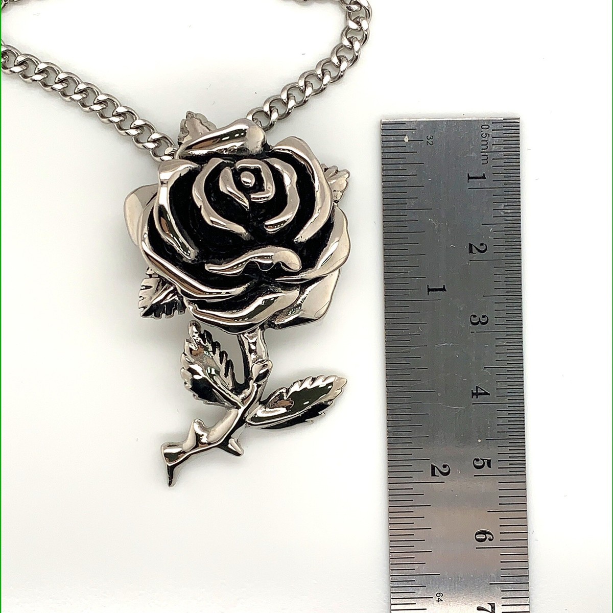 Authentic Ed Hardy Big Rose With Petal Pendant Stainless Steel
