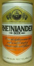 RHEINLANDER BEER alum. Pull Tab CAN w/ CASTLE Rainier Seattle WASHINGTON 1983 1+