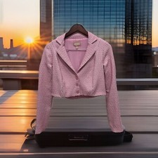 Show Me Your Mumu Women  s Small/S Daisy Blazer Pink/white VGC Cropped