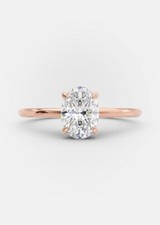 2 Ct Oval Cut Lab-Created Diamond Engagement Wedding Ring 14k Rose Gold Plated