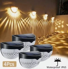 4pcs Solar Lights Outdoor Waterproof LED Steps Lamps For Stairs Fence Garden