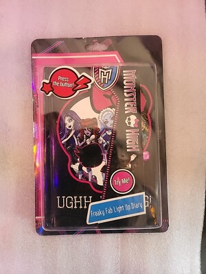 Monster High - Freaky Fab Light Up Diary (Mattel, 2013) *NEW* 4.9''x6.9'' 192 Page