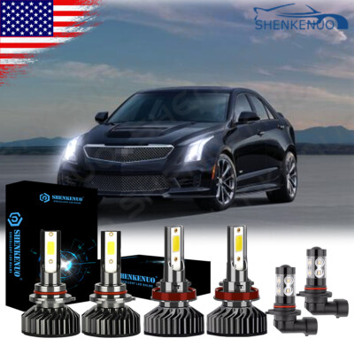 For Cadillac SRX 2010-2016 6x Combo H11 9005 9145 LED Headlight Fog Light Bulbs