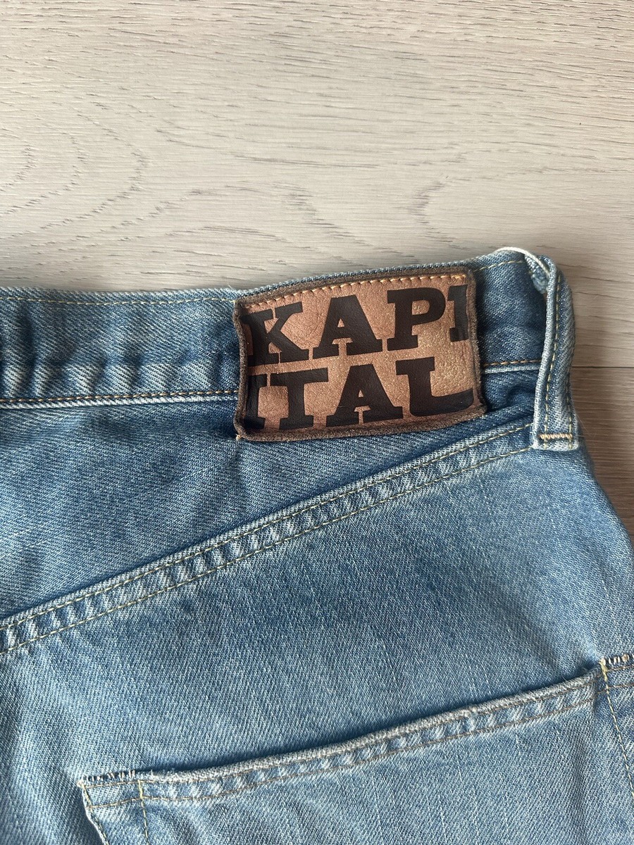 Kapital 14oz Denim 5P Short Pants (Bone Embroidery) (32 Kapital 14oz Denim 5P Short Pants (Bone Embroidery) (32