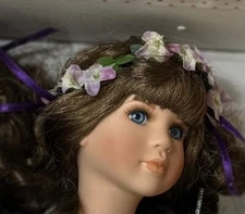 Premiere Paradise Galleries Violet Porcelain Doll with COA A621 & Original Box