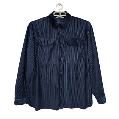 Zara Mens Medium Corduroy Button Up Shirt Jacket Shacket