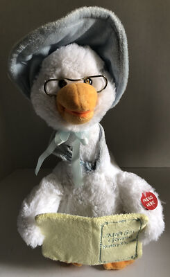 Cuddle Barn Mother Goose Animated Talking Musical Plush Toy BLUE Nursery Rhymes