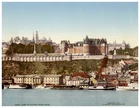 Quebec, Quebec and Chateau Frontenac, from Levis Vintage photochrom print by Det