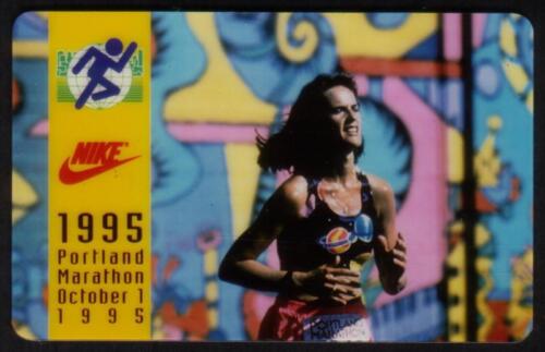 10u Portland Marathon 1995 Woman Running: Nike, Gatorade Logos USED Phone Card - 第 1/2 張圖片