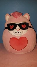 Squishmallow 10" Pink Heart Llama Kip (2021 Valentines Squad) RARE 