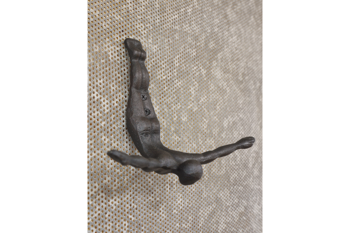 Coat Hooks Diving Stretching Man Double Wall Hooks Hanger Hat Bag Robe Metal