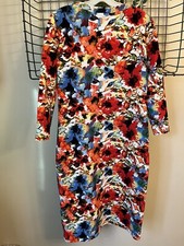 Sonnet James A Play Dress Watercolor Floral Multicolor Shift Dress Size Small