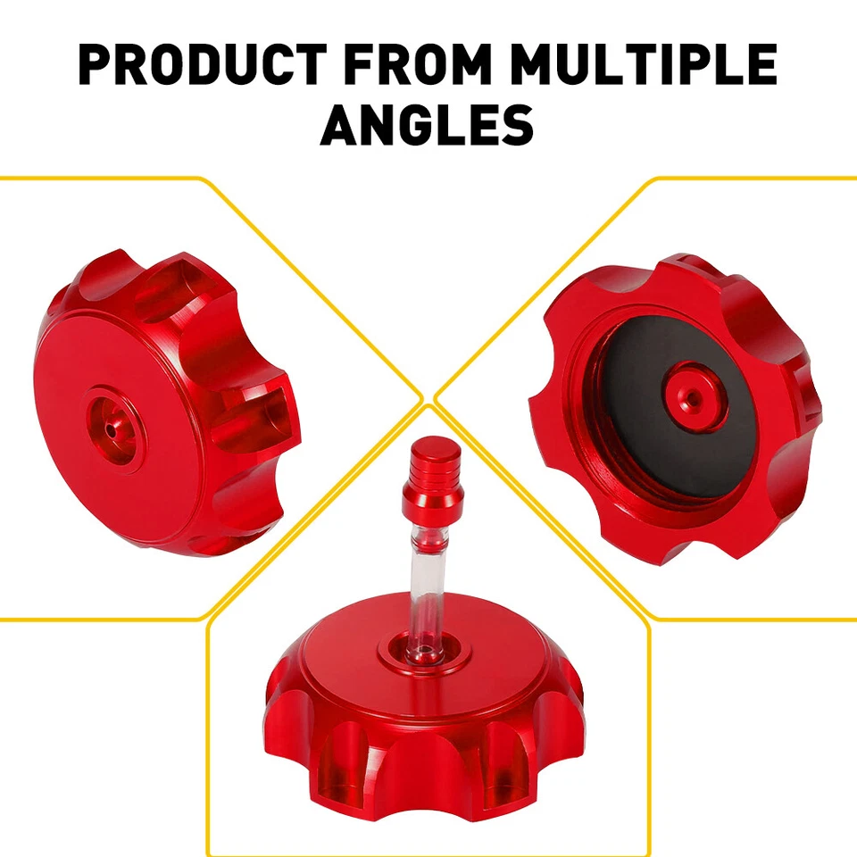 AUXITO Aluminio Gas Rojo Motocicleta Tapa Depósito Gas 51-54mm Tapa Coche Accesorios Foto 2 de 4