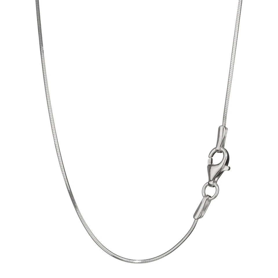 Schlangenkette 8 fach diamantiert 925 Silber 0,8mm breite Damen Halskette dünn
