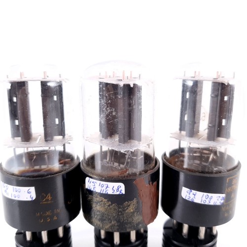 3 X 6SN7GT / VT231 RAYTHEON TUBE. BAD BOY BLACK PLATES. 1940s PROD. AG #ENA - Picture 5 of 9