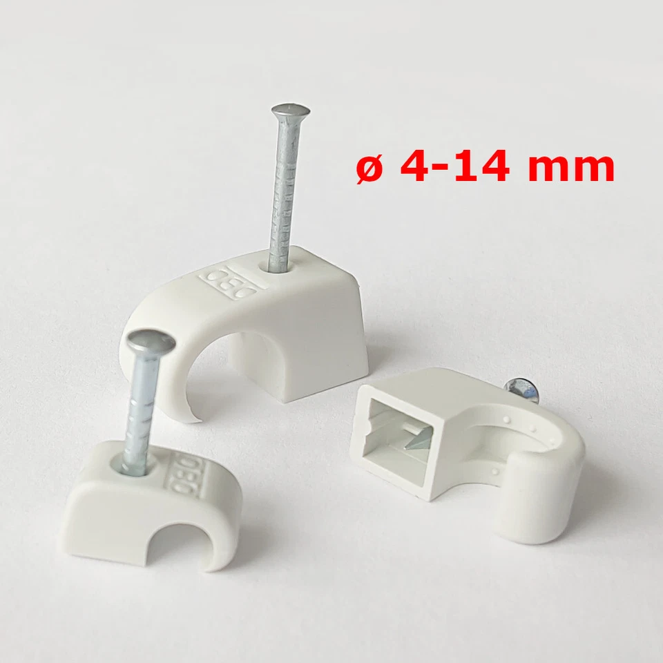 OBO BETTERMANN Nagelschellen Haftclip mit Nagel Kabelklemmen Kabelhalter ø4-7 ø7-12 ø10-14 OBO