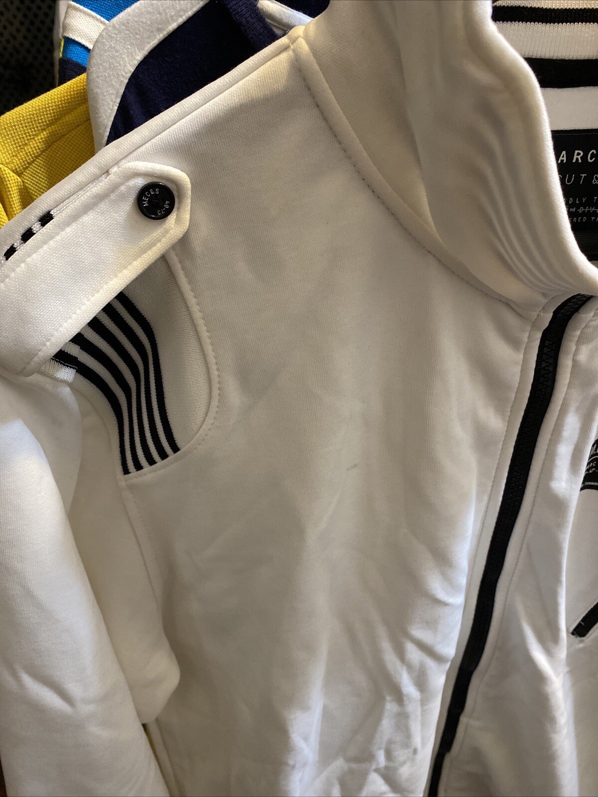 Mark Ecko Track Jacket White Zip Front Pocket Bla… - image 9