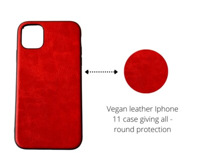 Vegan Leather Hard Shell Protective Case For iphone 11