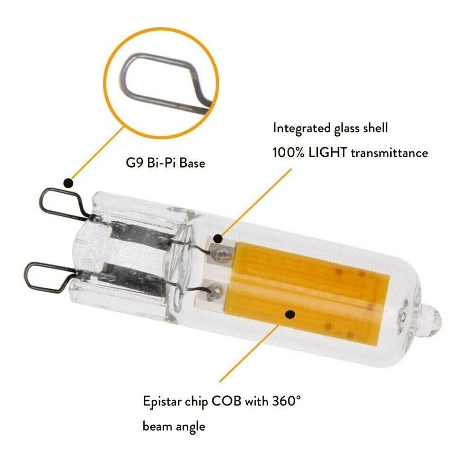4 x G9 LED Bulb Warm White Dimmable COB 3W=40W G9 Halogen Capsule Light Bulbs - Image 4 of 4