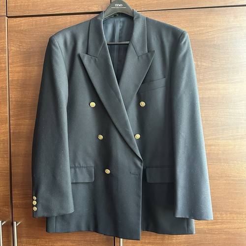 CLASSIC NAVY BLUE MENS CLUB BLAZER JACKET GOLD BUTTONS - Picture 7 of 14