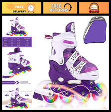 Adjustable Inline Skates for Kids 3-12, Light Up Wheels, Beginner Roller Skates,