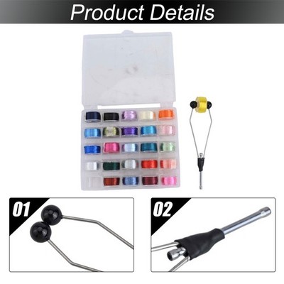 Bobbin Holder Binding Wire 25 Rolls Double Ceramic Fly Tying Thread Long Handle