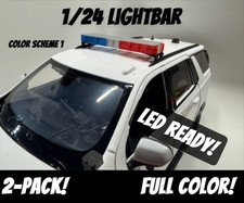 1/24 POLICE LIGHTBAR CUSTOM STRAIGHT FULL COLOR MULT STYLES 2 PACK LED READY