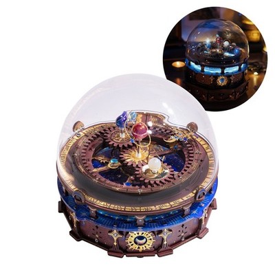 3D Wooden Puzzle Planisphere Rotating Globes Music Box DIY Model Treasure Boxes