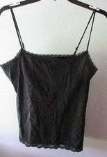 Sonoma Life  Style Cami Camisole Top XL Black Adj. Straps, Built In Shelf Bra
