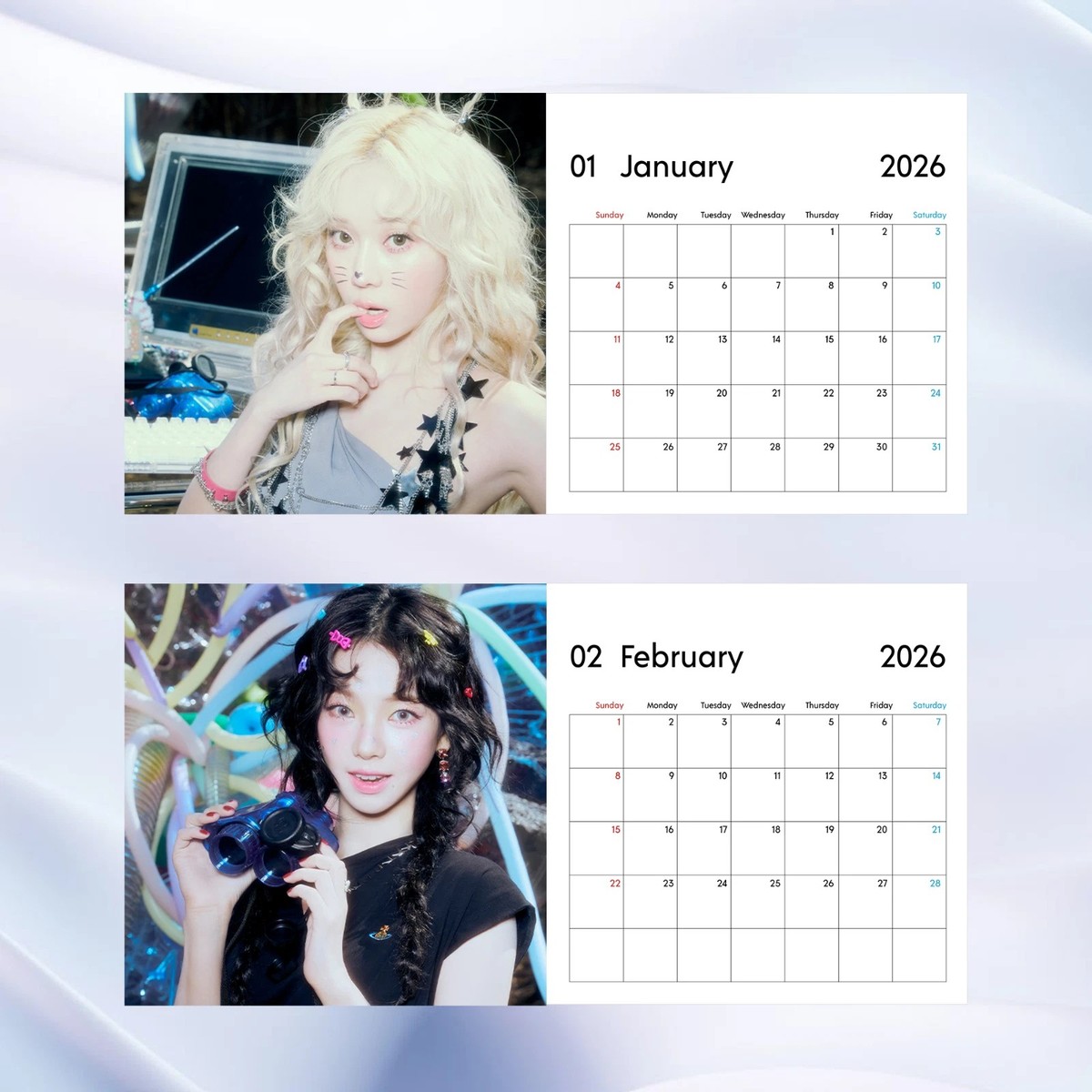 2026 Winter Aespa Calendar, K Pop Idol Singer Karina Fan Gift