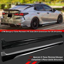 For 18-2024 Toyota Camry CTM Design Celestial Silver Black Side Skirt Extension