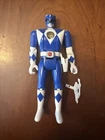 Vintage Bandai Mighty Morphin Power Ranger Flip Head Blue Ranger 1993 W/Gun