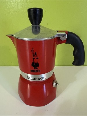 Bialetti Moka Mini Italian Stovetop Coffee Maker Express 1 Cup Red, 5 1/2  Tall