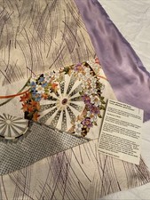 Handmade Soft Purple Silk Scarf from Vintage Floral Japanese Kimono Unique Gift