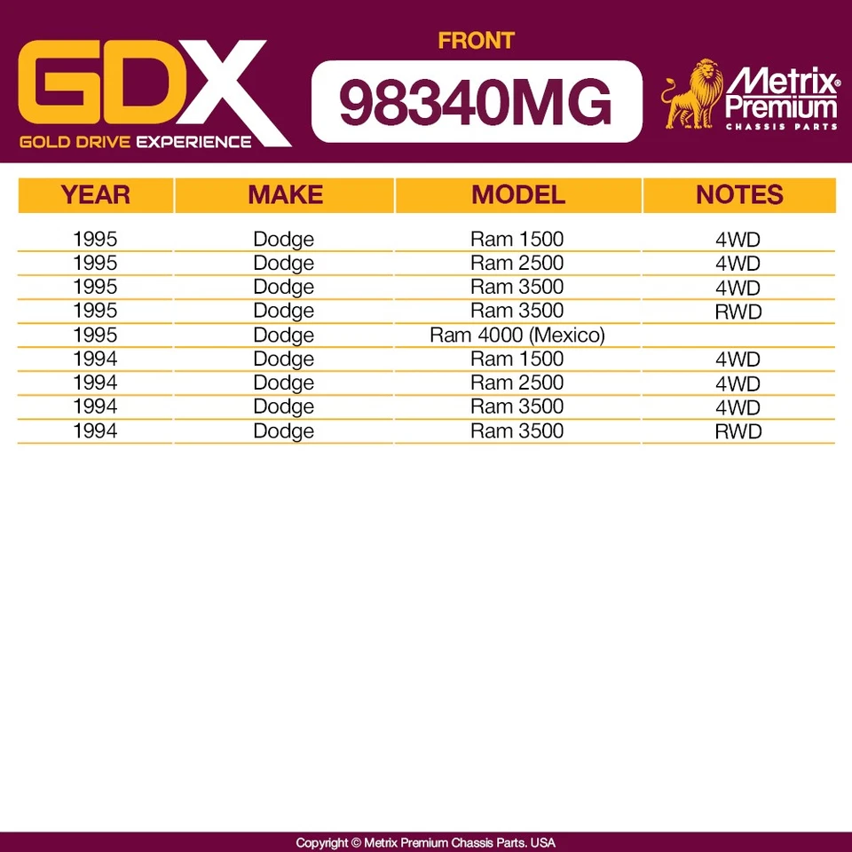 Barra estabilizadora delantera para Dodge Ram 1500 Dodge Ram 2500 Dodge Ram 3500 1994-1995 Foto 2 de 4