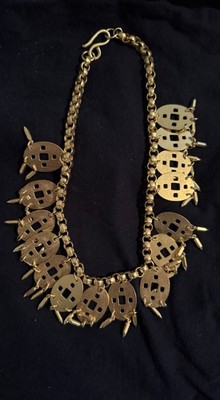 Donna Karan Robert Lee Morris Vintage Beaded Necklace  Gold Plated