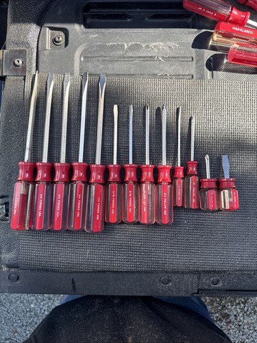 Sears Craftsman USA Nos Rare Red Clear Screwdriver Set 13pc 41053 Double Line - Picture 1 of 24