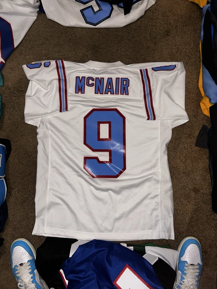 Camiseta deportiva de los Tennessee Oilers 1997 Mitchell And Ness Steve McNair NFL para hombre talla L Foto 2 de 2